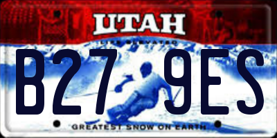 UT license plate B279ES