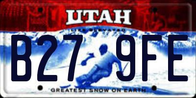UT license plate B279FE