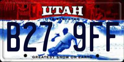 UT license plate B279FF