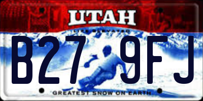 UT license plate B279FJ