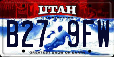 UT license plate B279FW
