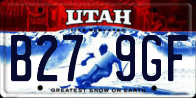 UT license plate B279GF