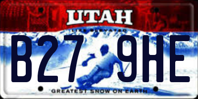 UT license plate B279HE
