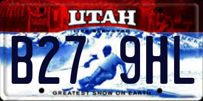 UT license plate B279HL
