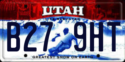 UT license plate B279HT