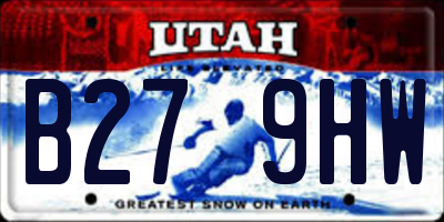 UT license plate B279HW