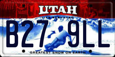UT license plate B279LL