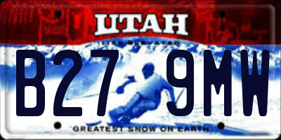 UT license plate B279MW