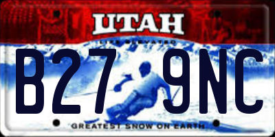 UT license plate B279NC