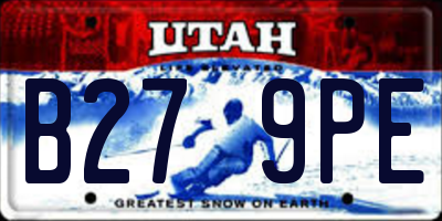 UT license plate B279PE