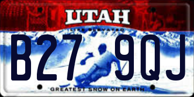 UT license plate B279QJ