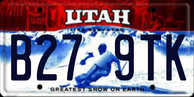 UT license plate B279TK