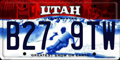UT license plate B279TW