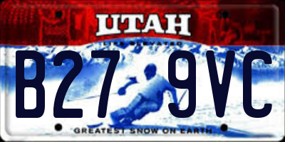 UT license plate B279VC