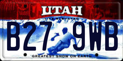 UT license plate B279WB