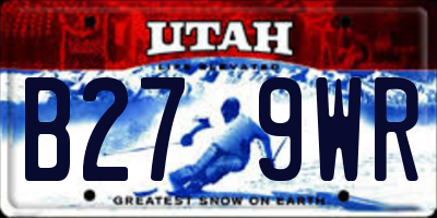UT license plate B279WR