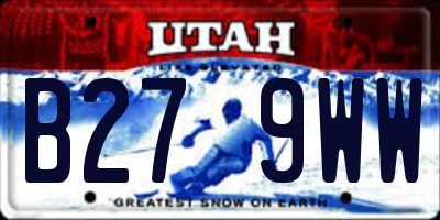 UT license plate B279WW