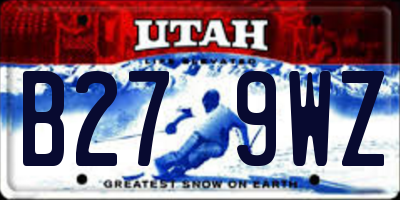 UT license plate B279WZ