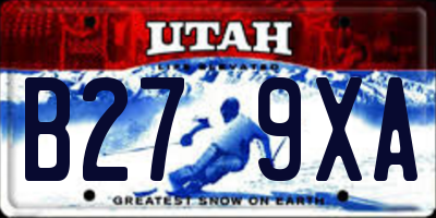 UT license plate B279XA