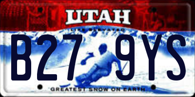UT license plate B279YS