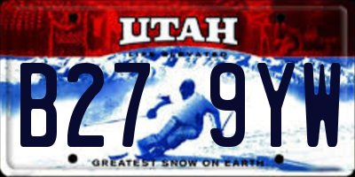 UT license plate B279YW