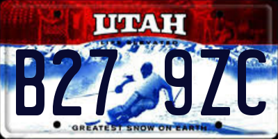 UT license plate B279ZC