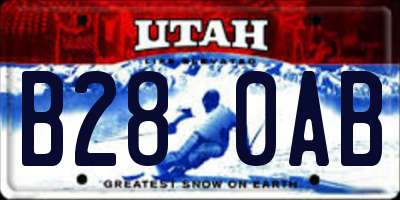 UT license plate B280AB