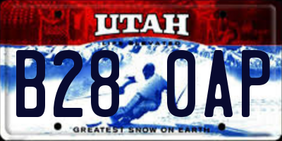 UT license plate B280AP