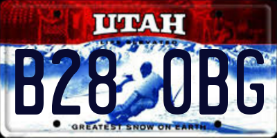 UT license plate B280BG