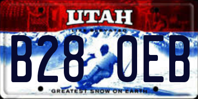 UT license plate B280EB