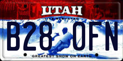 UT license plate B280FN
