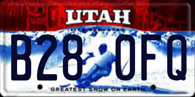UT license plate B280FQ