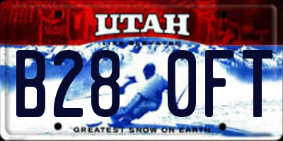 UT license plate B280FT