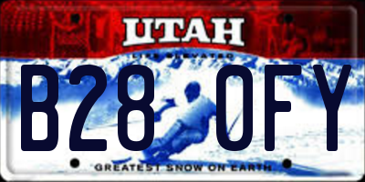 UT license plate B280FY