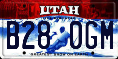 UT license plate B280GM