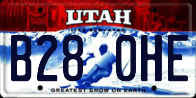 UT license plate B280HE