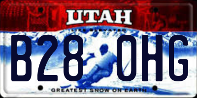 UT license plate B280HG