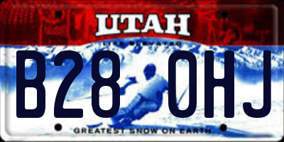 UT license plate B280HJ