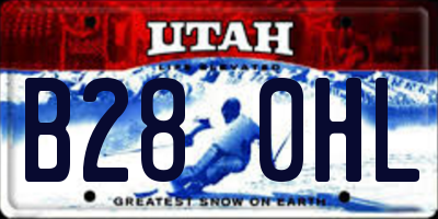 UT license plate B280HL