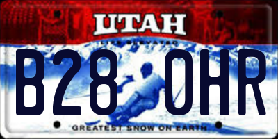 UT license plate B280HR