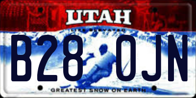 UT license plate B280JN