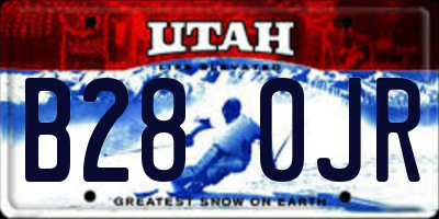 UT license plate B280JR