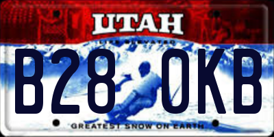 UT license plate B280KB