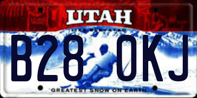UT license plate B280KJ