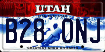 UT license plate B280NJ