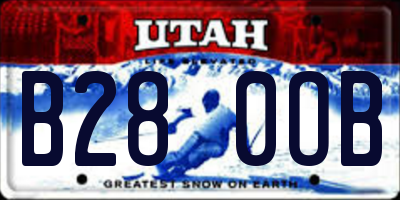 UT license plate B280OB