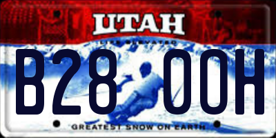 UT license plate B280OH