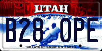 UT license plate B280PE