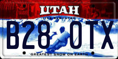 UT license plate B280TX
