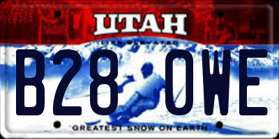 UT license plate B280WE